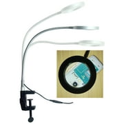 Global Care Market Tabletop Magnifying Glass with Adjustable Gooseneck Arm and LED Light - Table and Desk Magnifier Lamp with 5X Magnification Lens