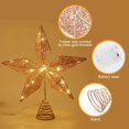 thumbnail image 4 of Lighted Tree Topper Christmas Light Up Tree Topper for Christmas Tree Decoration Warm White (Rose Gold), 4 of 8