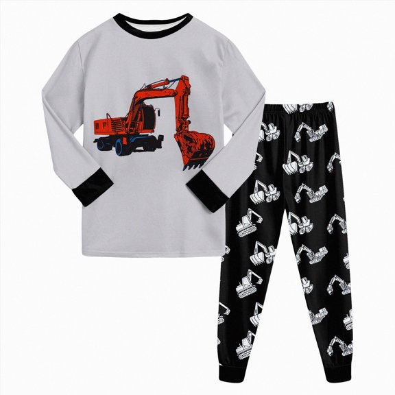 TAmten Pajamas for Kids Boys Kids & Toddler Boys Pajamas 2 Piece Pjs Set Cotton Sleepwear(Light Gray,2-3 Years)