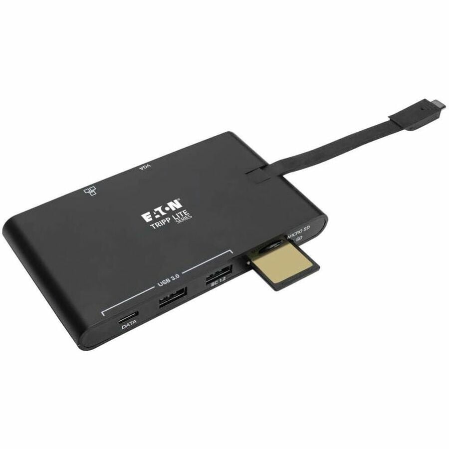 Tripp Lite by Eaton USB-C Dock - 4K HDMI VGA USB 3.x (5Gbps) USB-A/C Hub Gigabit Ethernet Memory Card Slots 100W PD Charging - for Notebook/Tablet PC/Desktop PC/Smartphone - 100 W - USB 3.0 Type C ...