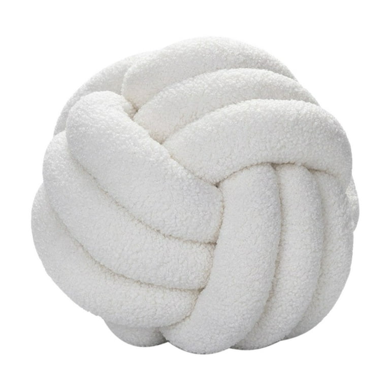 Jugbey Knot Pillow Ball,Soft Ivory White Plusch Knotted Round Pillows for  Sensory Stress Relieving, Aesthetic & Cute Small Decorative Throw Cushion