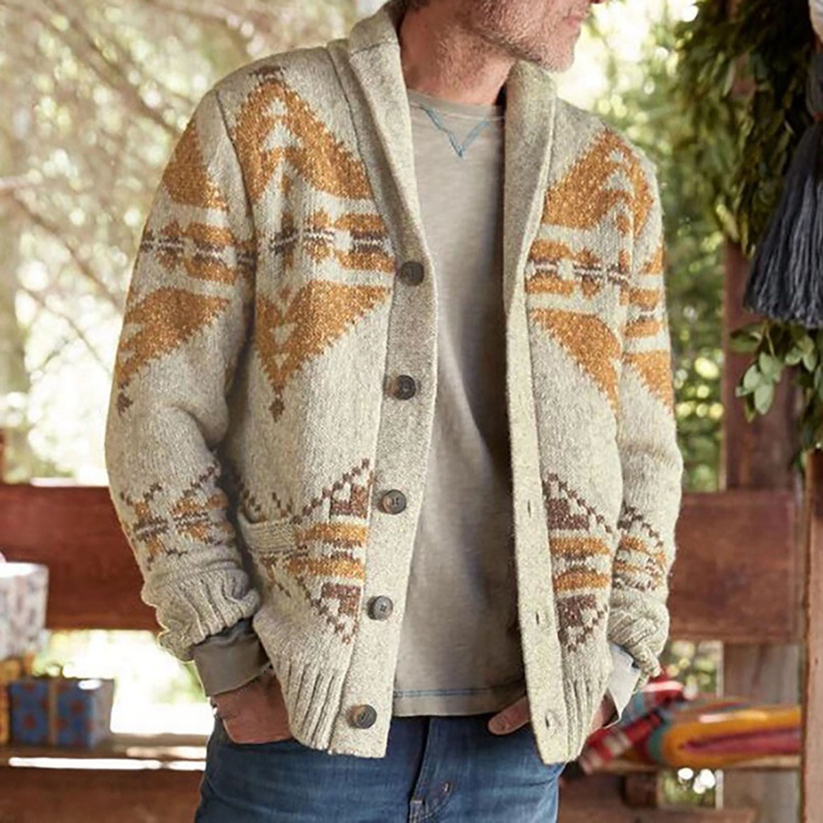 Open shawl cardigan mens clearance