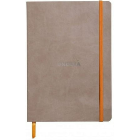 Rhodia Rhodiarama SoftCover Notebook - 80 Lined Sheets - 6 x 8 1/4 - Taupe Cover (117404C)