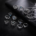 thumbnail image 4 of TIMIFIS Rings Knuckle Stacking Rings Women Bohemian Vintage Silver Crystal Stack Rings Above Knuckle Rings Set Rings for Women;Teen Girls;Man ummer, 4 of 7