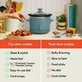 thumbnail image 3 of bella 1.5 Qt Manual Slow Cooker with 3 Heat Settings, Ceramic Nonstick Coating, Dishwasher Safe Pot & Tempered Glass Lid, Surf, 3 of 8