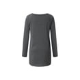 thumbnail image 3 of Women Plus Size Mid-Length T-Shirt Long Sleeve V Neck Pullover Casual Loose Slim Fit, 3 of 4