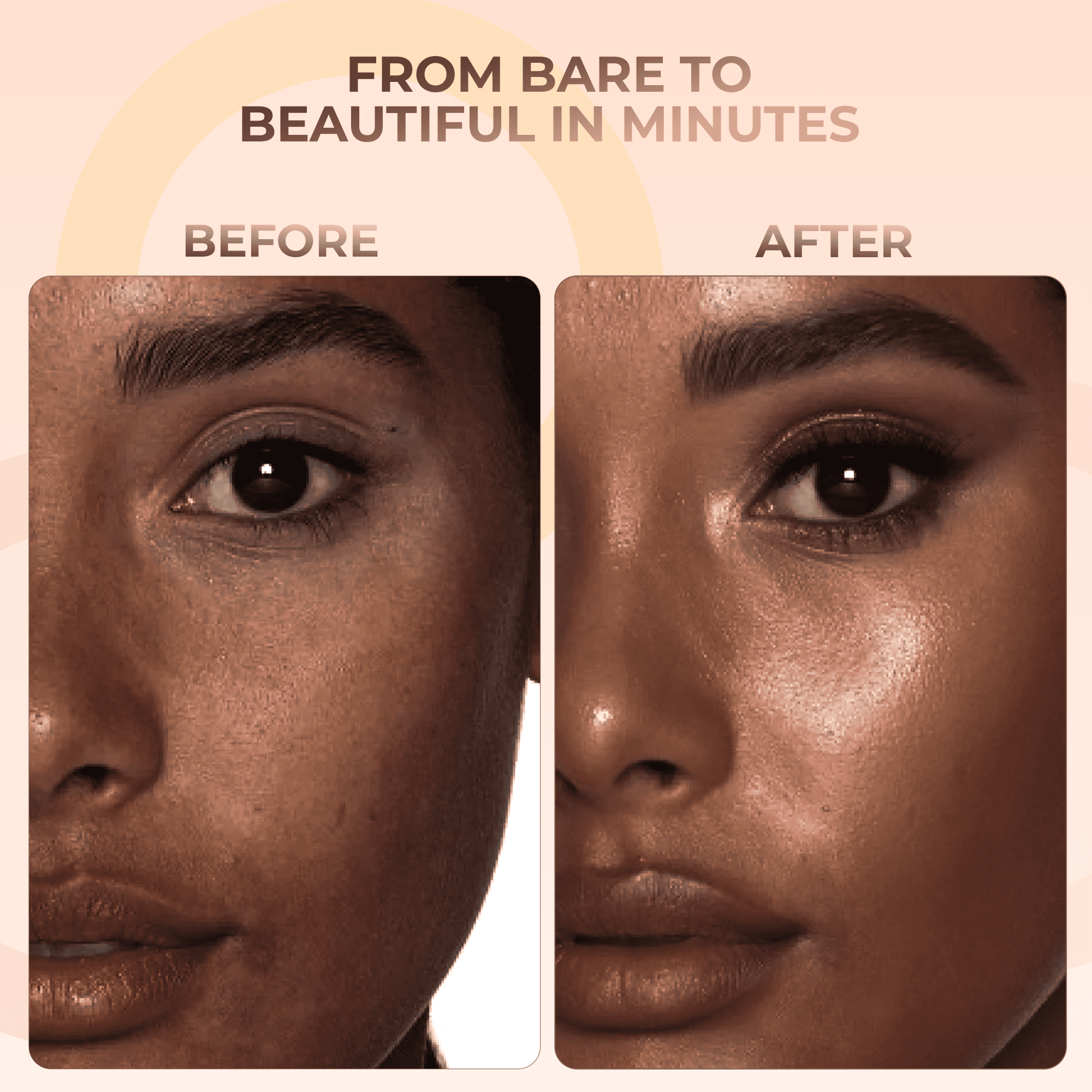 2pc FOUNDATION with KABUKI BRUSH Mineral Makeup (EBONY) Matte Loose Powder Bare Face Cosmetics Full Coverage Long Lasting All Skin Types SPF 18