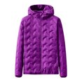 thumbnail image 1 of Custom Logo Zip Solid Color Quilted Hooded Blank White Duck Down Women Casual Down Puffer Jacket, 1 of 5