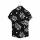 thumbnail image 4 of Ceisia Men's Breathable Four-Way Stretch Black Palm Leaf Print Cuban Collar Short Sleeve Hawaiian Beach Shirt Gift, 4 of 7