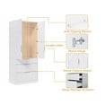 thumbnail image 5 of UGTOO 71.7" Modern White Wood Wardrobe Armoire with 2 Doors,3 Drawers,Hanging Rod & Shelves,Large Freestanding Storage Cabinet for Bedroom,Easy Assembly,Sturdy Design, 5 of 10