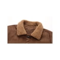 thumbnail image 4 of 1pc TNZI men's autumn and winter workwear lapel suede jacket, fleece thickened warm casual jacket, loose and versatile jacket, zipper pocket workwear jacket, large size simple and fashionable, 4 of 5