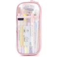 thumbnail image 1 of Estuche de Malla de Nylon con Cremallera, Estuche Transparente para Lápices con Compartimento, para Colegio, Oficina, Viaje (Rosa), 1 of 4