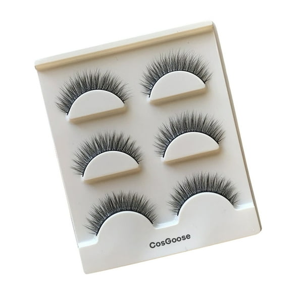 CosGoose False eyelashes, Natural Looking Eyelashes Wispy Lashes Short Strip Lashes False Eyelashes 10mm Eye Lashes,3 Pairs