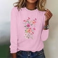 thumbnail image 2 of Blouses pour Femmes Décontractées, Blouses à Manches Longues pour Femmes, Mode Femmes Décontractées Manches Longues Imprimées Col Rond T-Shirt Ample Blouse, Blouses Femmes Manches 3/4, Blouses Manches 3/4 pour Femmes, 2 of 4