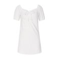 thumbnail image 6 of Floenr Sundresses for Women,Women Summer Dresses Solid Color Short Sleeve Casual Knee Length Dress, 6 of 9