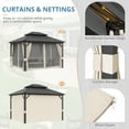 thumbnail image 3 of LUE BONA Hardtop Gazebo with Nettings Curtains, Galvanized Steel Double Roof Pergola,10'x12',Black, 3 of 8