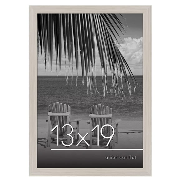 Americanflat 13x19 Picture Frame in Light Wood - Composite Wood with Shatter Resistant Glass - Horizontal and Vertical Formats for Wall with Included Hanging Hardware