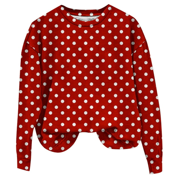 Besolor Chandail en Molleton à Enfiler pour Femmes Automne Printemps Imprimé Tendance Col Rond Manches Longues Haut Décontracté Ample Confortable