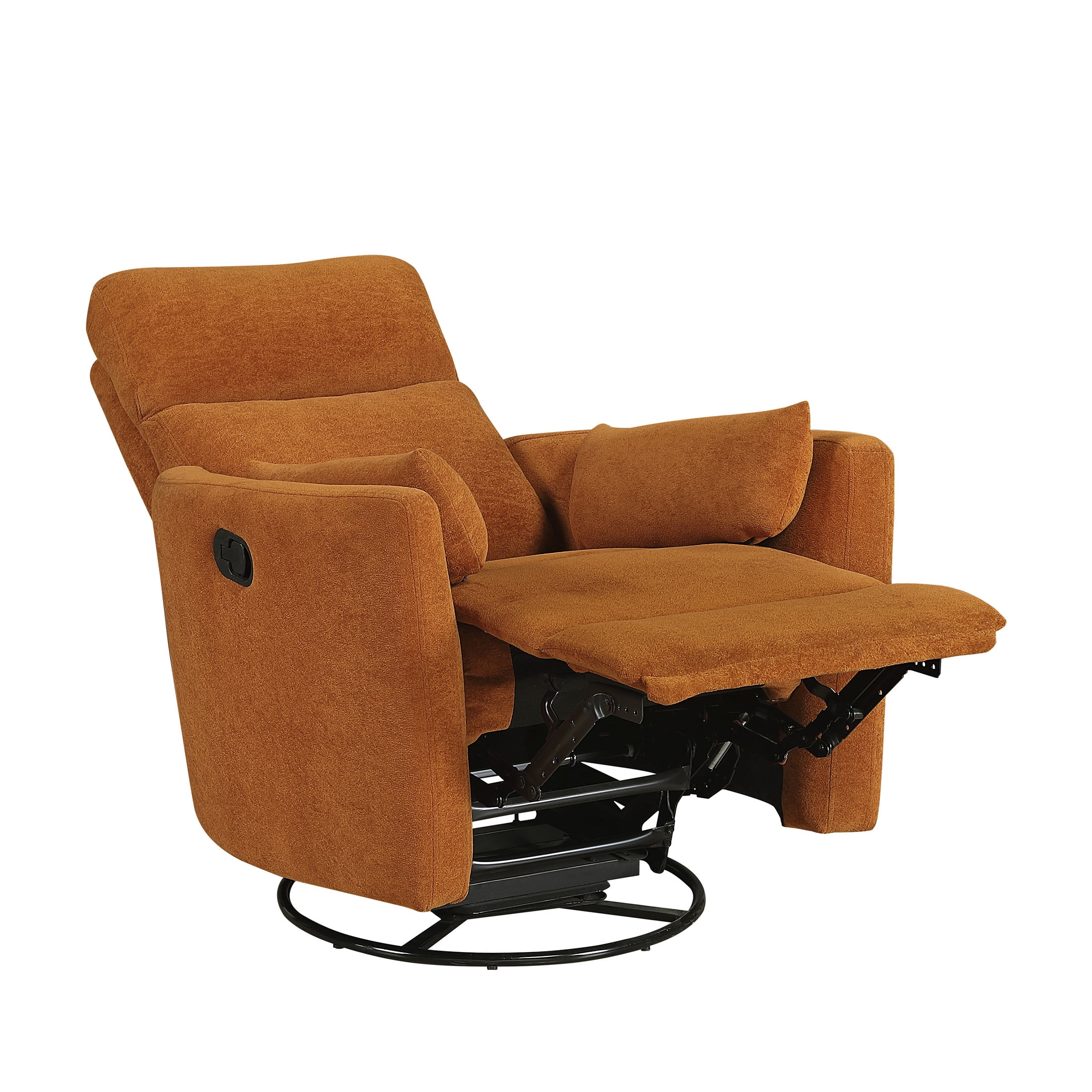 OakvillePark Allura Microfiber Swivel Glider Manual Reclining Chair, Orange
