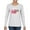 White, variant on Nobody Fights Alone Watercolor Sparkles Breast Cancer Awareness Womens Graphic Long Sleeve T-Shirt, Heather Grey, Medium