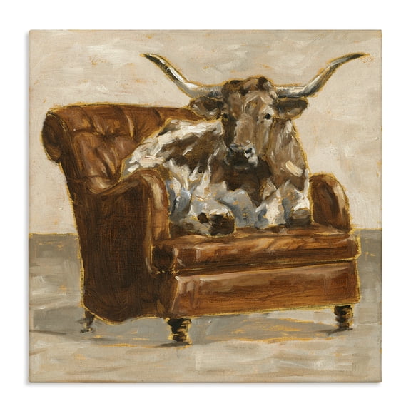 Stupell Industries Eclectic Cattle on Livingroom Chair Canvas Art, 17 x 17, by Ethan Harper
