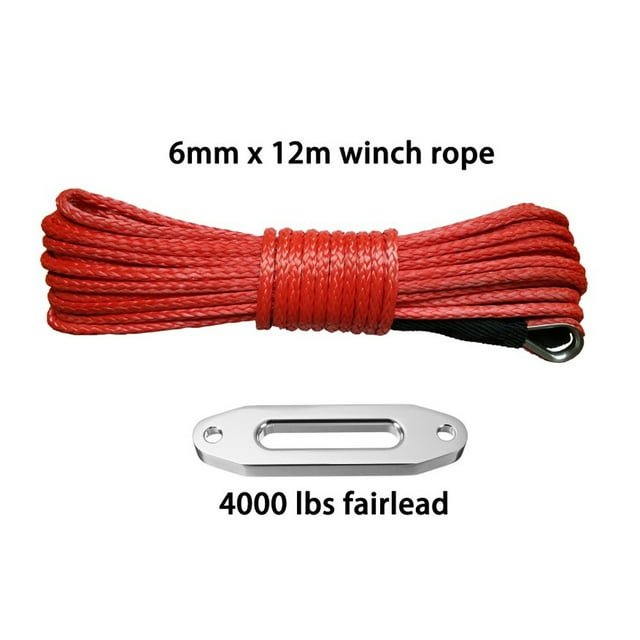 Synthetic Winch Rope/Cable 6MM*12M 4000LBS Fairlead ATV UTV Offroad Recovery ,Easy to Use