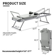 Pilates Reformer Foldable Pilates Machine & Equipment for Home Workout Cardio Fitness Rebounder, Black