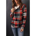 thumbnail image 4 of POGLIP Women's Buffalo Plaid Print Sherpa Patchwork High Neck Sweatshirt, 4 of 6