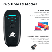 ScanAvenger SA1100 Mini Wireless Barcode Scanner - Bluetooth, Rechargeable 1D/2D Handheld QR Scanner