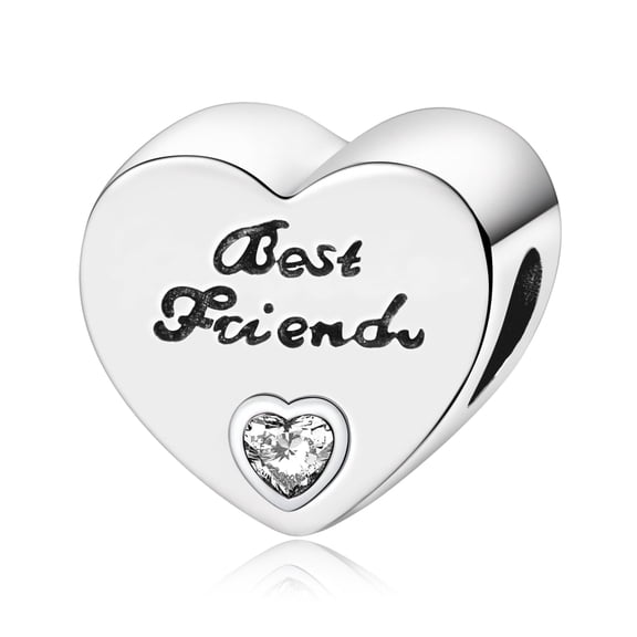 ROSIANNA 925 Sterling Silver Charm for Bracelets Best friend Pendant Charm Women Bracelet Charm