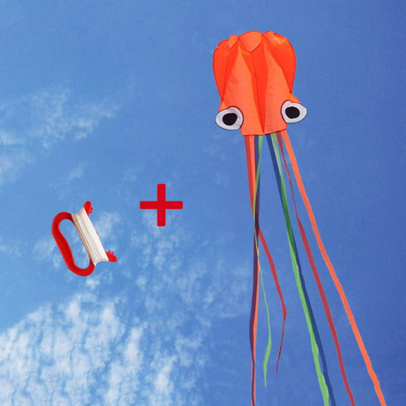 4M Large Kite Easy Fly Stunt Foldable Big Octopus Kite with 30m Flying