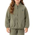 thumbnail image 6 of YUANxueke Casual Athletic Fleece Jacket for Kids, Full Zip Long Sleeve Warm Coat, Fashion Sports Outwear with Patchwork Pockets, 6 of 7