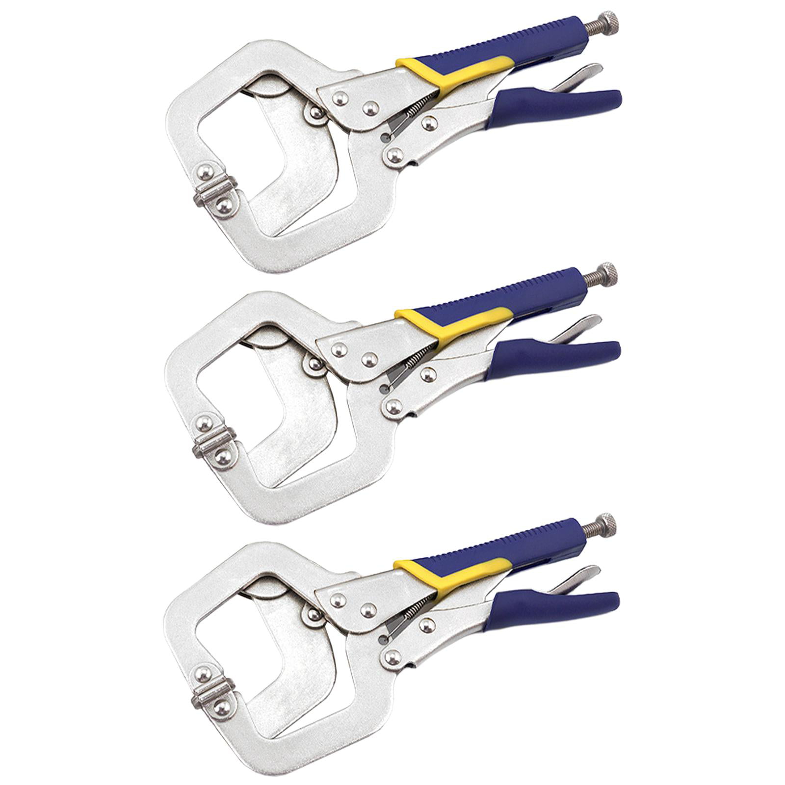 6" Locking C Clamp Face Clamp Pliers Steel 2Pcs Set with Swivel Pads Heavy Duty 