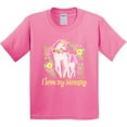 thumbnail image 3 of Inktastic I Love My Mommy Unicorn with Pink and Yellow Flowers Youth T-Shirt, 3 of 5