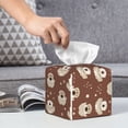 thumbnail image 4 of Leather Tissue Box Cover Square - Cute Dog star Puppy Waterproof Tissue Box Holder Paper Case Organizer Dispenser for Modern Home Office Room Home Bathroom Decor, 4 of 7
