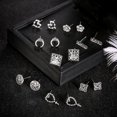 thumbnail image 3 of Ruanlalo 8Pairs/Set Vintage Hollow Heart Cross Flower Ear Stud Earrings Women Jewelry Silver, 3 of 6