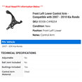thumbnail image 2 of Front Left Lower Control Arm - Compatible with 2007 - 2010 Kia Rondo 2008 2009, 2 of 2
