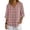 Pink, variant on OIOLOYJM Shirts for Women Plaid Button Down 3/4 Length Sleeve Dressy Blouses Fashion V-Neck Outfits Spring Elegant Loungewear Army Green L
