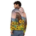 thumbnail image 4 of Honeii Horse Sunflowers Print Hoodies for Men, Pullover & Full Zip, Breathable Zip up Hoodie, Sweatshirt-Large, 4 of 5