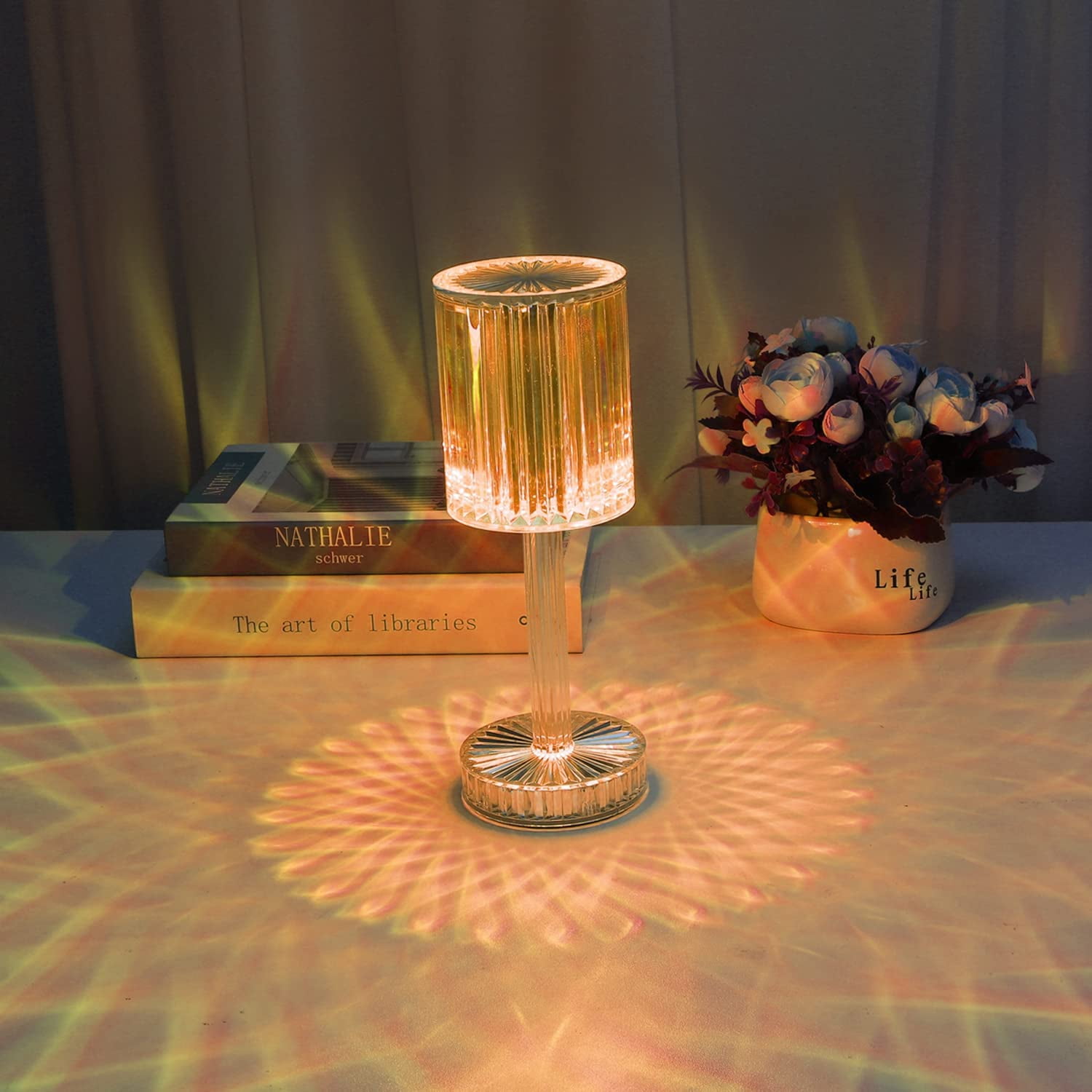 Lampe Cristal à LED avec 16 Couleurs,USB Lampe en Cristal avec