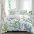 thumbnail image 2 of Blue Green Coral Bedding 3 Piece Duvet Cover Set Twin Size, Aqua Abstract Coastal Sea Tropical Soft Microfiber Comforter Cover with Zipper Closure & Pillowcases, Wrinkle & FadeResistant Quilt Cover, 2 of 9