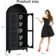 thumbnail image 3 of Adjustable Shelves and Magnetic Doors 73 Inch Tall Metal Arched Storage Cabinet Ideal for Kitchen or Display Usage, 3 of 10