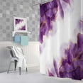 thumbnail image 7 of Purple and Gold Marble Shower Curtain, Modern Abstract Lavender Lilac White Fabric Shower Curtains Set for Bathroom Decorative, Cute Ombre Restroom Decor Accessories with Hooks 72X72 Inch, 7 of 7