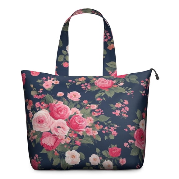Pioneer Flower Floral Print Pattern Travel Tote Bags for Women Carry On,Large Weekender Bags for Women Travel,Multi Functional Duffle Bag for Work,Shopping,Sports
