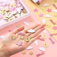 thumbnail image 5 of Twinkle Twinkle Little Star Table Decorations 200Pcs Confetti Rose Gold Twinkle Star for Girls Baby Shower Birthday Party Decorations Glitter Pink Gold Twinkle, Cloud, Moon Confetti, 5 of 7