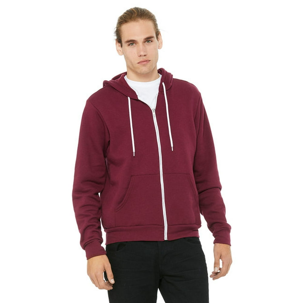 Overstock - Unisex Poly-Cotton Fleece Full-Zip Hooded Sweatshirt ...