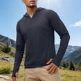 thumbnail image 4 of Stamzod Mens Upf 50+ Sun Protection Hoodie Lightweight Long Sleeve Full Zip Jacket with Thumb Hole Outdoor Fishing Hiking Gray-1 XL, 4 of 9