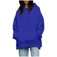 thumbnail image 4 of cocolona Womens Oversized Hooded Sweatshirts Fall Winter Fleece Pullover Hoodie with Pocket Casual Solid Color Long Sleeve Tops, 4 of 6
