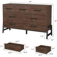 thumbnail image 2 of Commode à 7 Tiroirs pour Chambre, Commode Autoportante de 52 Po de Large avec Rangement, Coffre de Rangement en Bois pour Garde-Robe pour Salon, Chambre, Entrée, Brun, 2 of 7