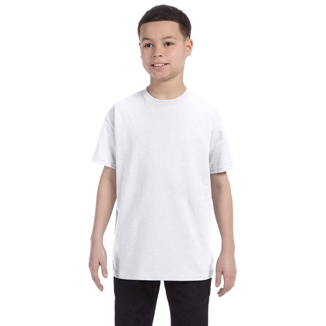 Hanes 54500 Youth Tagless T-Shirt - White - Large
